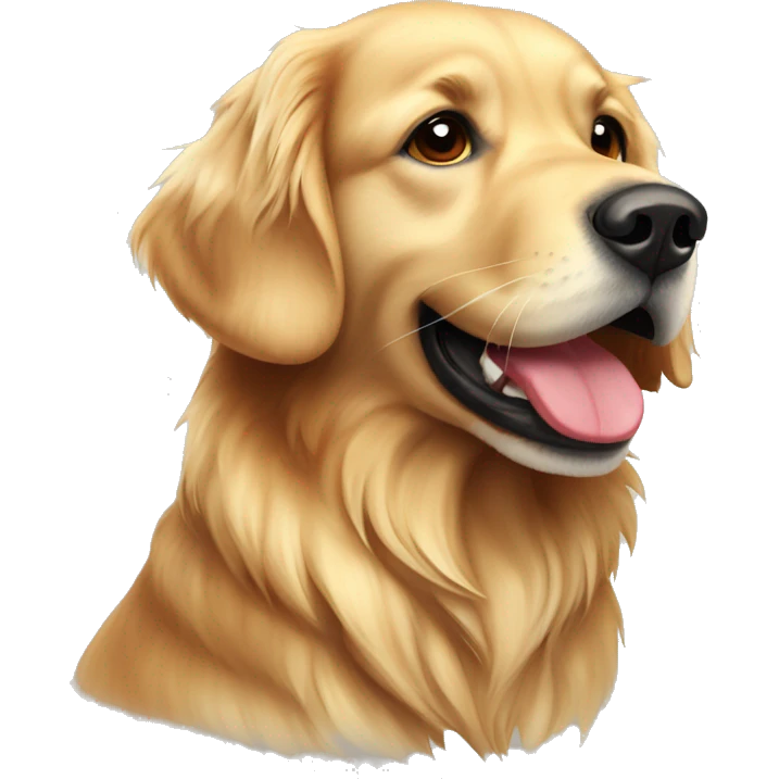 golden retriever con mascada roja emoji