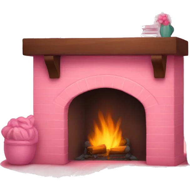 Cozy pink fireplace  emoji