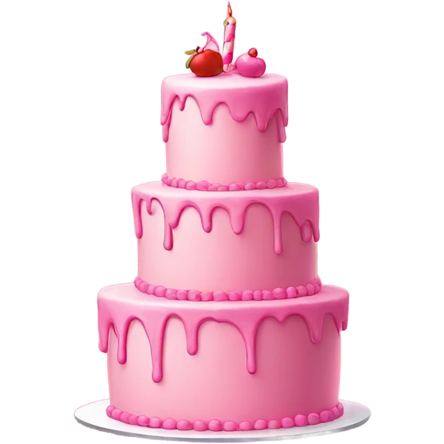Tall Pink cartoon cake falling to side emoji