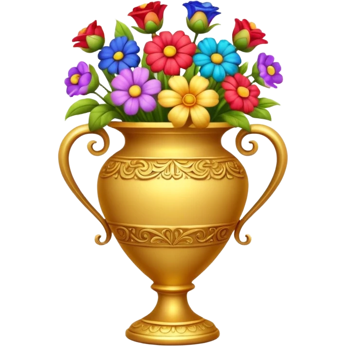 Golden vase with flowers  emoji