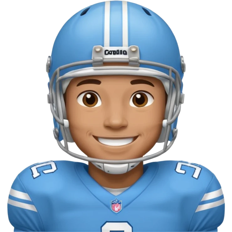 College football player in  Carolina Blue color  emoji