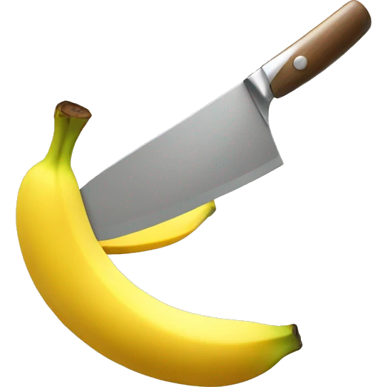 a banana being cut by a knife emoji