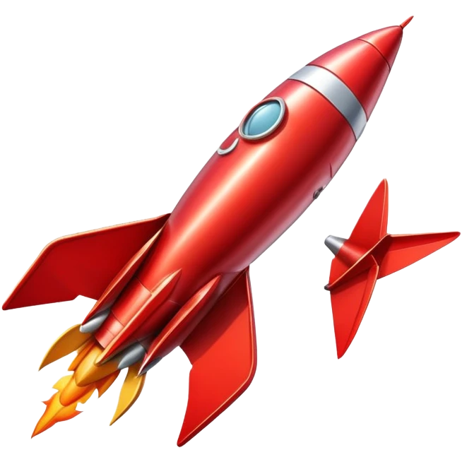 1950s retro rocket ship with fins emoji