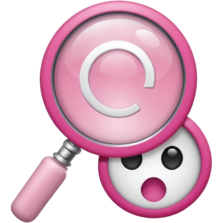 mix light pink dark pink and white girly internet with a magnifying glass emoji