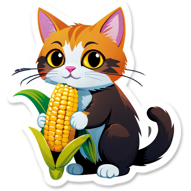 Cat with corn emoji