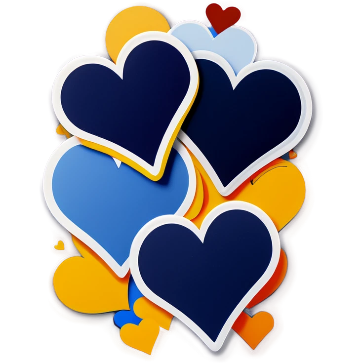 Navy blue hearts emoji