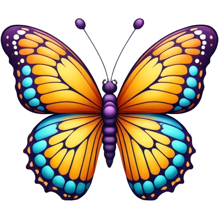body of the butterfly with visible thread ball structure,  emoji