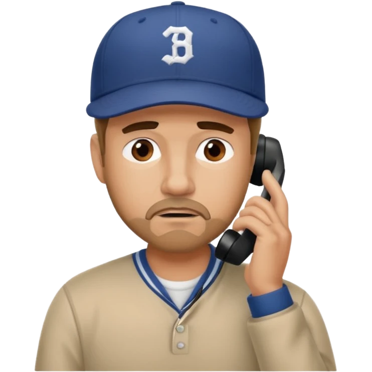 A man on the phone about to make a complaint but dad emoji