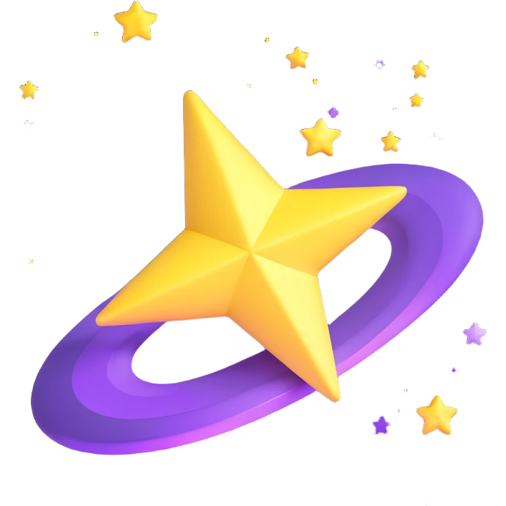 tilted 3D purple galaxy with glowing white stars emoji