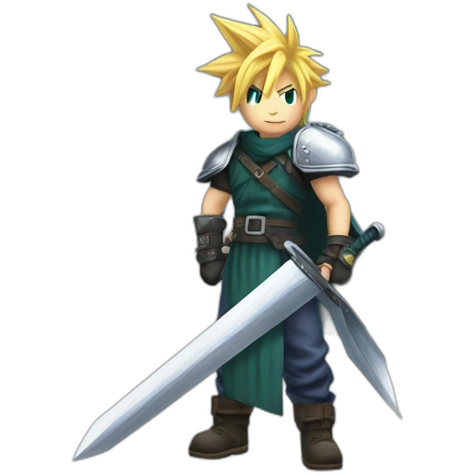 cloud strife with buster sword emoji