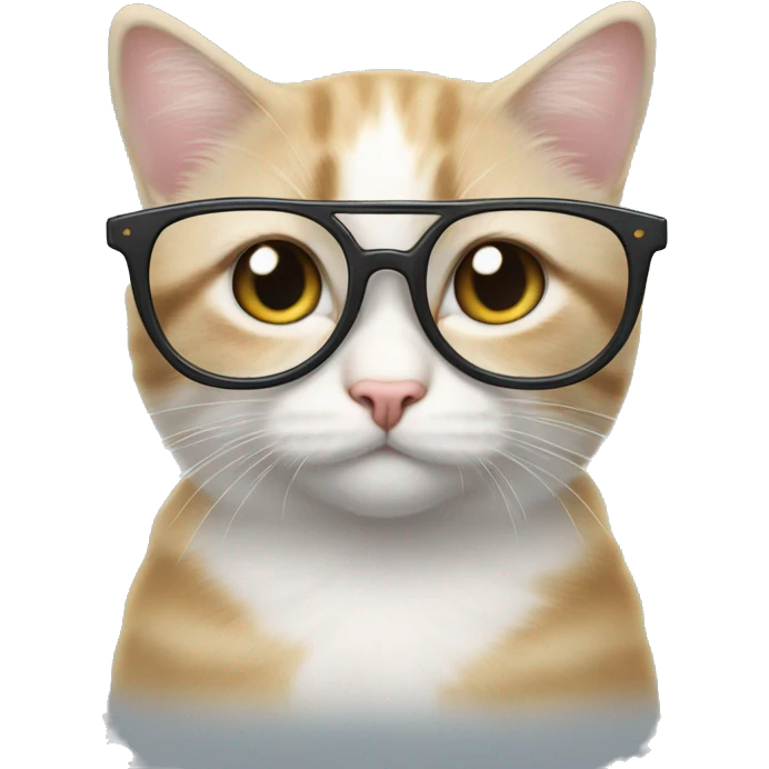 Un petit chat qui porte des lunettes  emoji