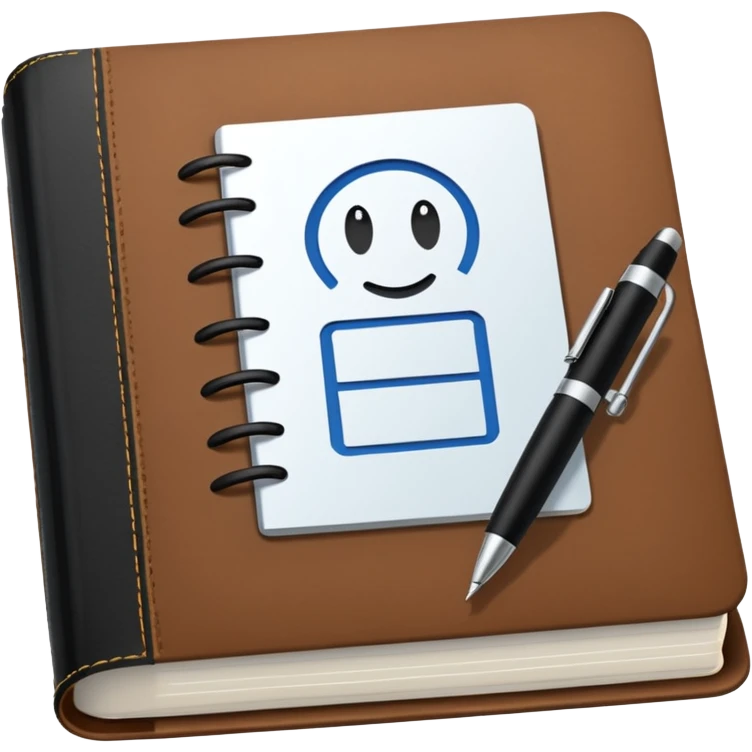 textbook with a pen clipped to the cover emoji