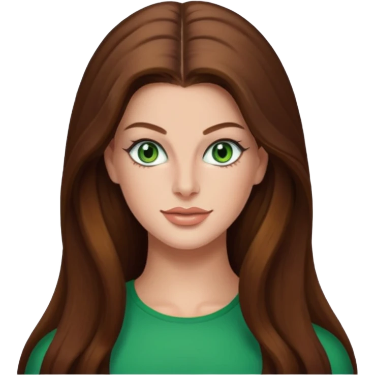 Hannah Stocking green eyes, brown long hair emoji