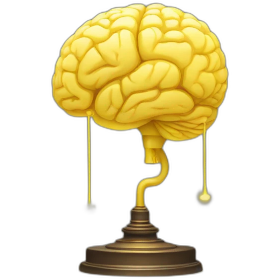 yellow brain with lamp shining emoji
