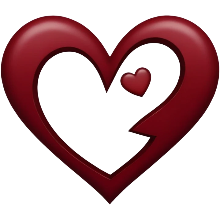Dark red deep red Mahogany-red maroon-red heart shape emoji