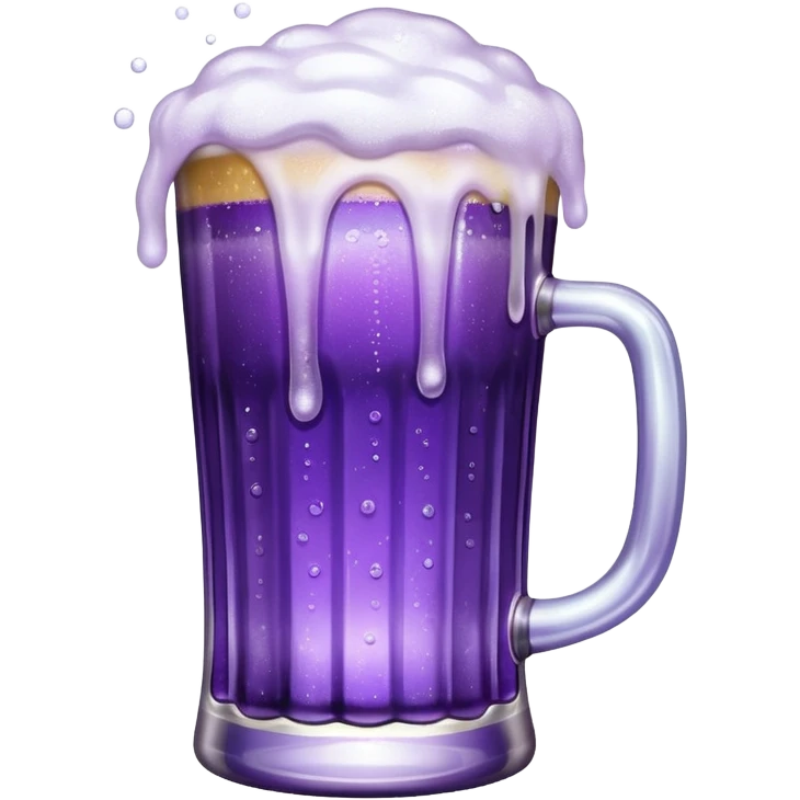 glitter cian and purple beer emoji