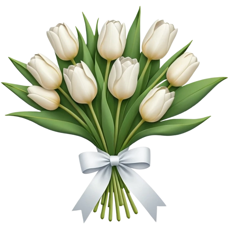 white tulip bouquet  emoji