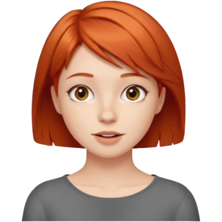 Прическа короткая Рыжая девушка, 21 год, славянка, выражение лица заигрывающее emoji