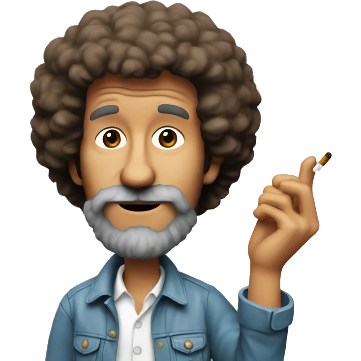 Bob ross with a cigarette  emoji