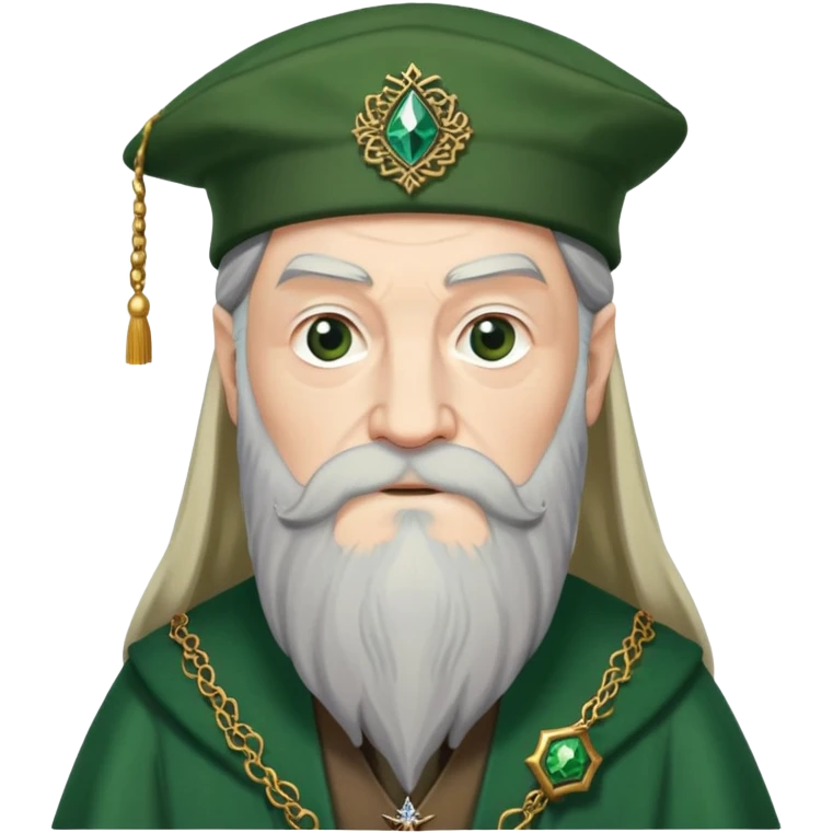 albus dumbledore from harry potter with green scottish Tam o'shanter cap and decorative motifs emoji