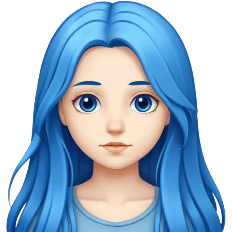 long blue hair girl emoji