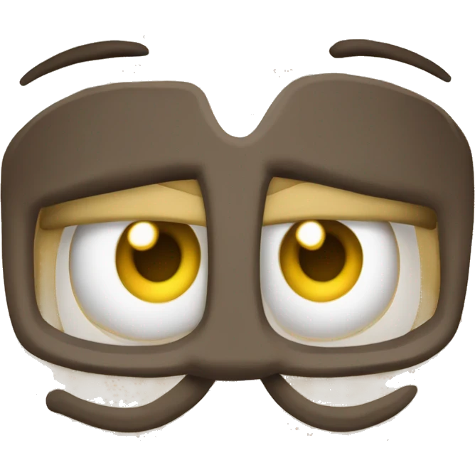 Una carita amarilla y redonda con cubrebocas que esté arrugando la nariz y encarnando una ceja emoji