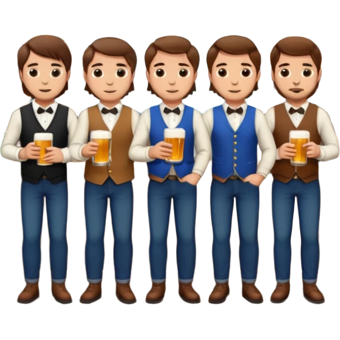 These men at the pub all have brown hair  emoji