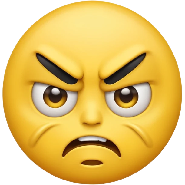 angry face emoji which is also rolling it's eyes emoji