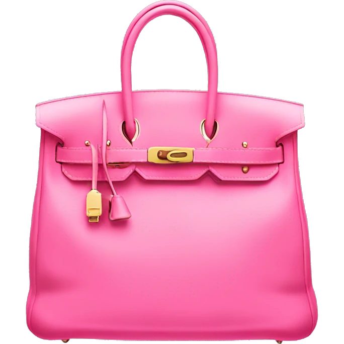 Pink Hermes bag with twilly emoji