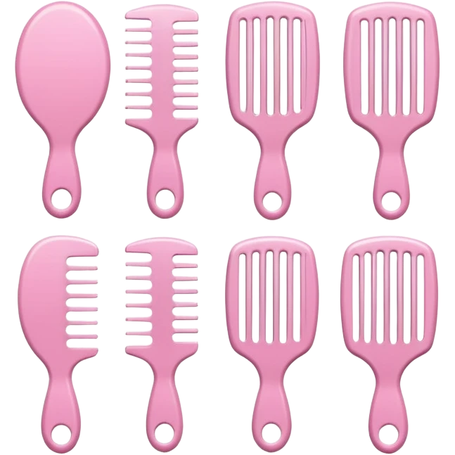 light pink combs in different classic shapes emoji