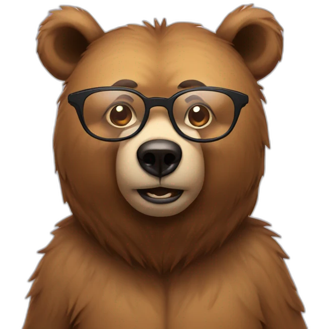 bear with glasses emoji