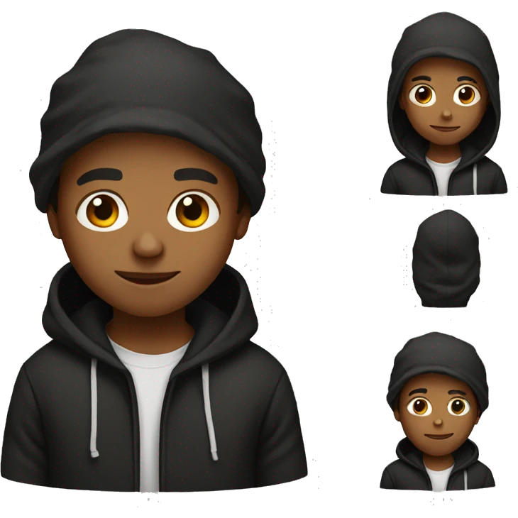 Brown boy with black Hoodie  emoji