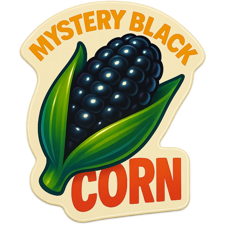 A sticker of Mystery Black Corn emoji