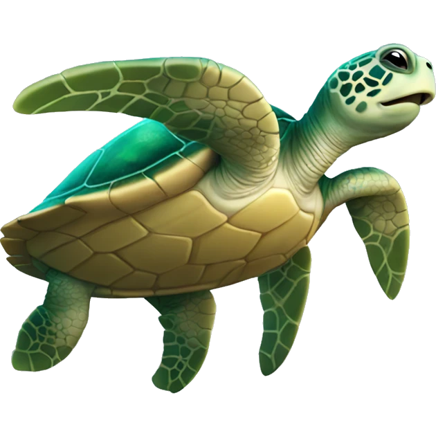 Happy sea turtle emoji