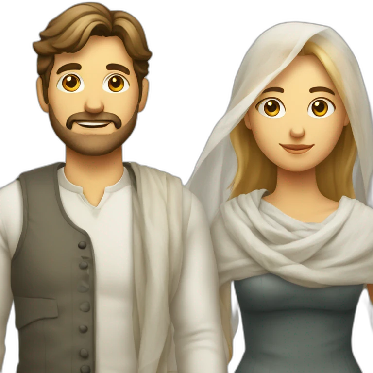 femme avec un voile et un homme emoji