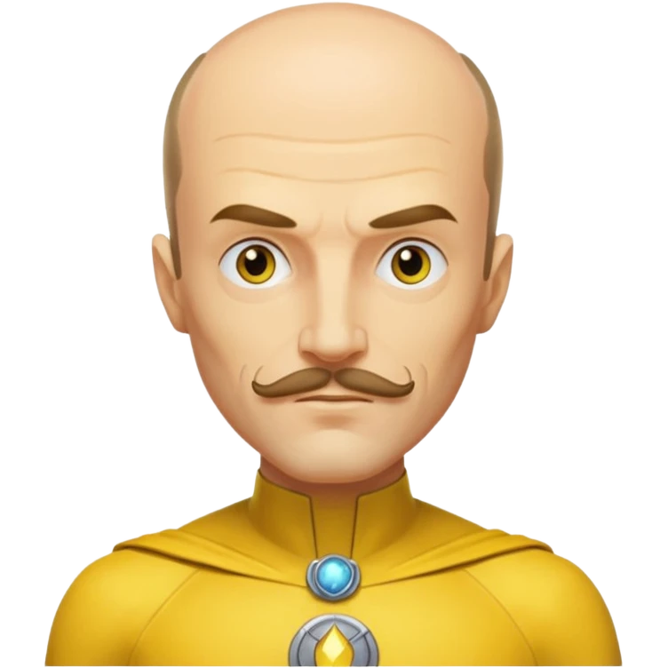 dc sinestro yellow outfit with mustache and balding head emoji