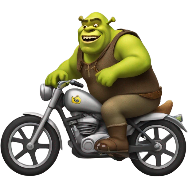 Shrek on a bike emoji