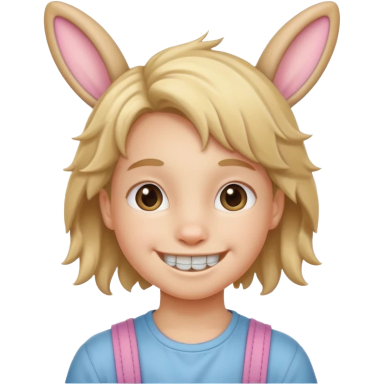 kid with braces bunny haired emoji