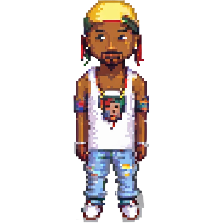 2Pac в полный рост, no background emoji