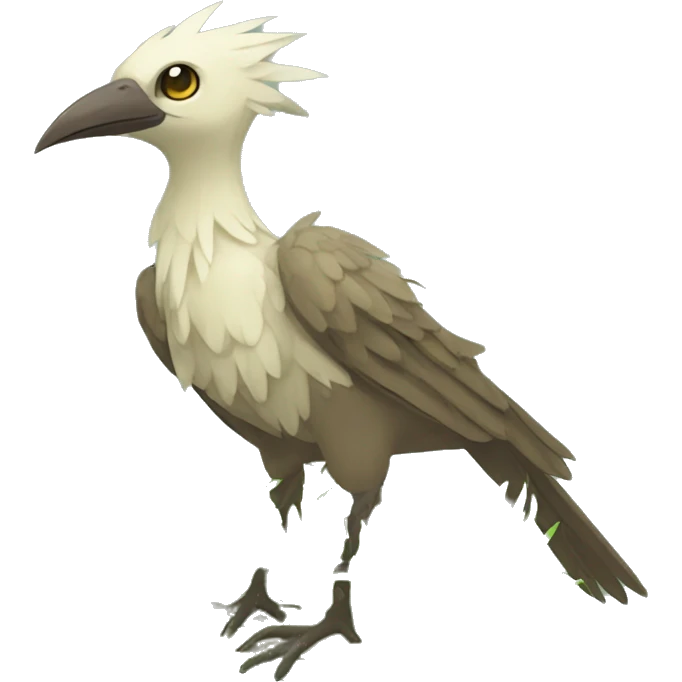 earthly muddy fresh Cool Cute Fantasy legendary jungle-bird plant-grass-type-Dendro-avian Fakemon full body emoji