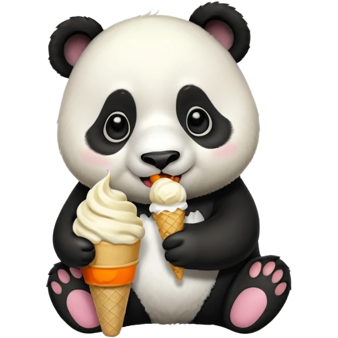 Panda eating ice cream emoji