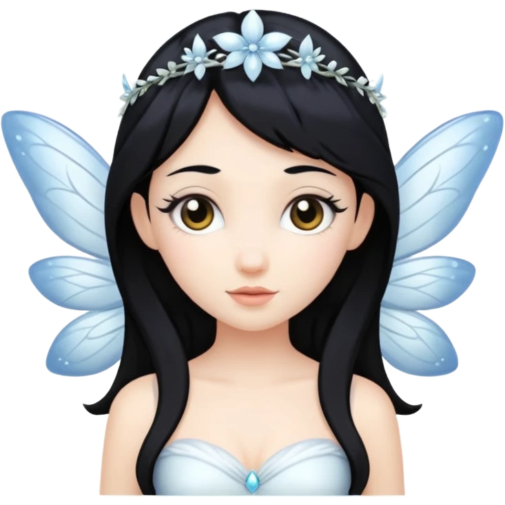 White fairy with black hair emoji