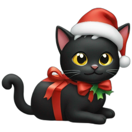 merry christmas black cat emoji
