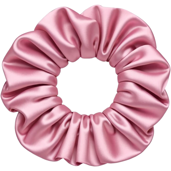 pastel pink satin scrunchie emoji