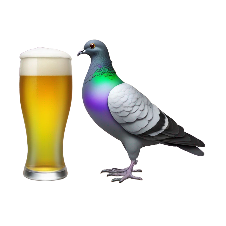 pigeon drinking beer  emoji