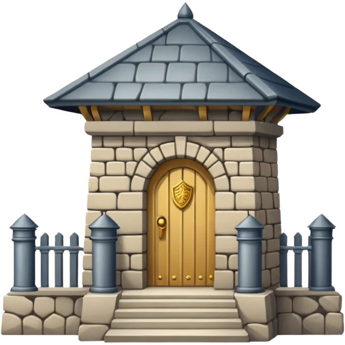 guard post near palace gates show in front of palace gates emoji