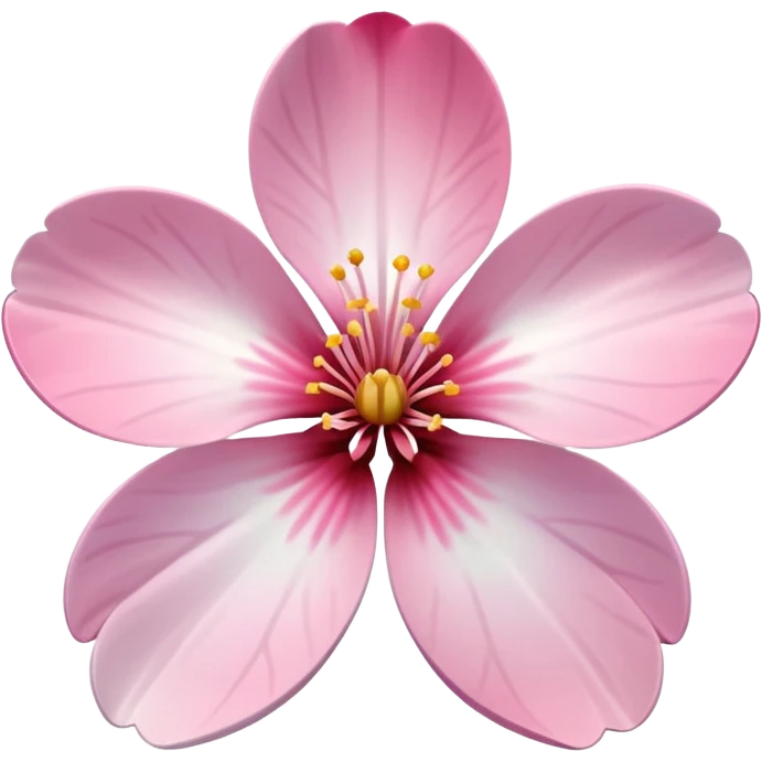 a perfect white and pink gradient sakura flower emoji