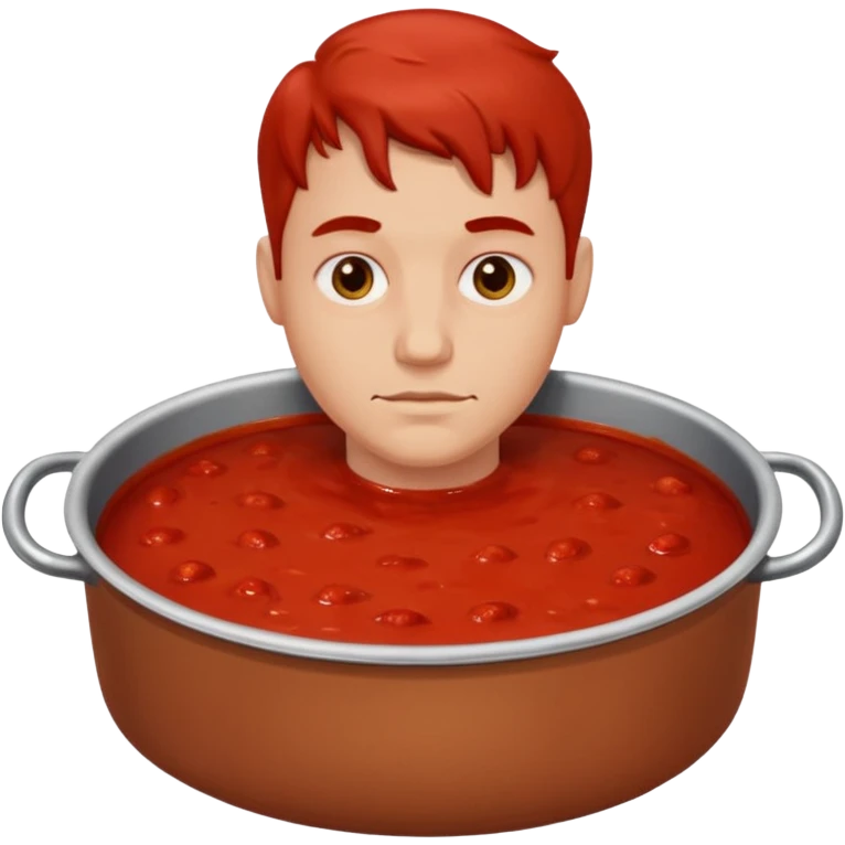 a man lost in a pot of sauce emoji