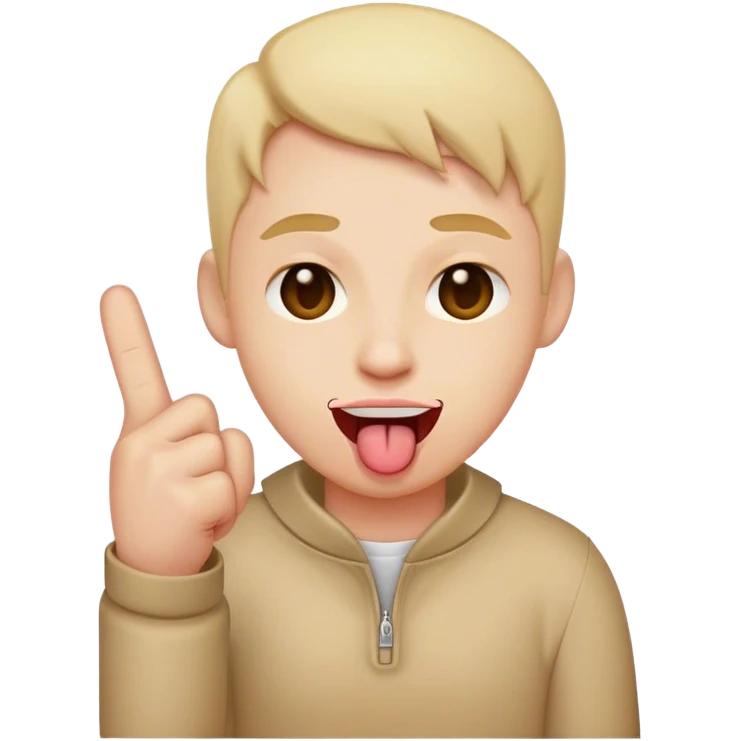 Winky face with tongue stinking out with middle finger emoji