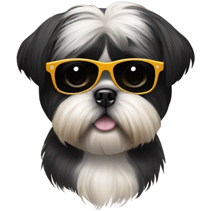 Black shih Tzu wearing sunglasses emoji